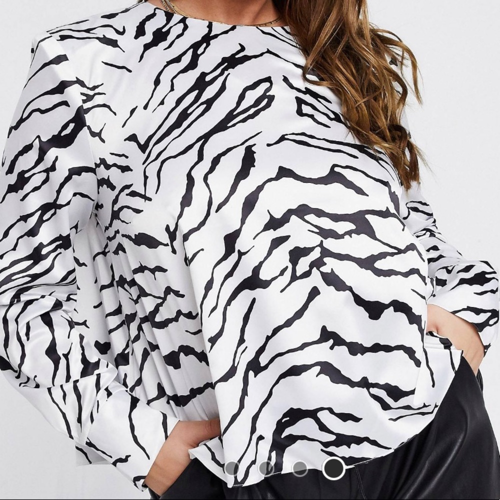 Contemporary ASOS zebra print blouse in size 16.